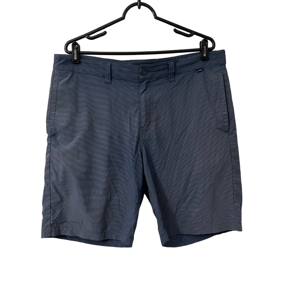 Travis Mathew Mens Blue Striped Athletic Outdoor Golf Flat Front Shorts Size 36